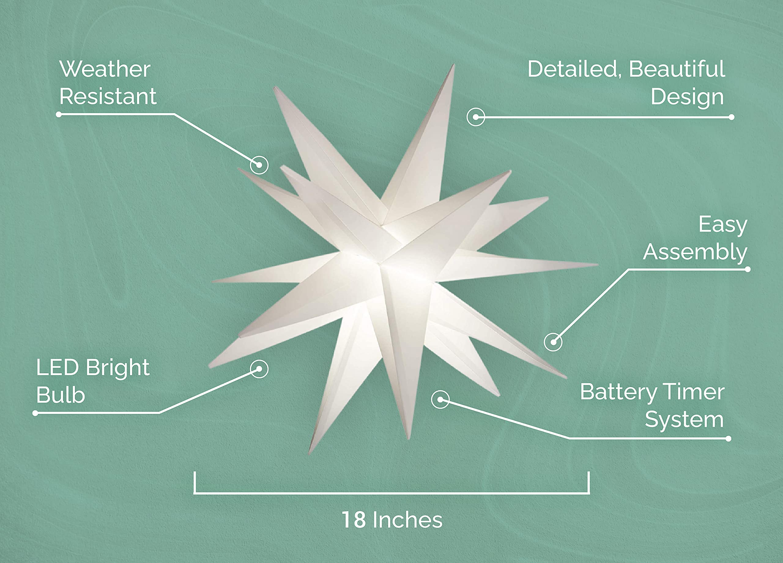 Elf Logic star suspended in foyer delivering elegant overhead accent lighting for tall ceilings