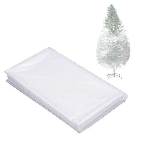 Elf Stor front view of clear tree bag showing full upright protection and easy storage