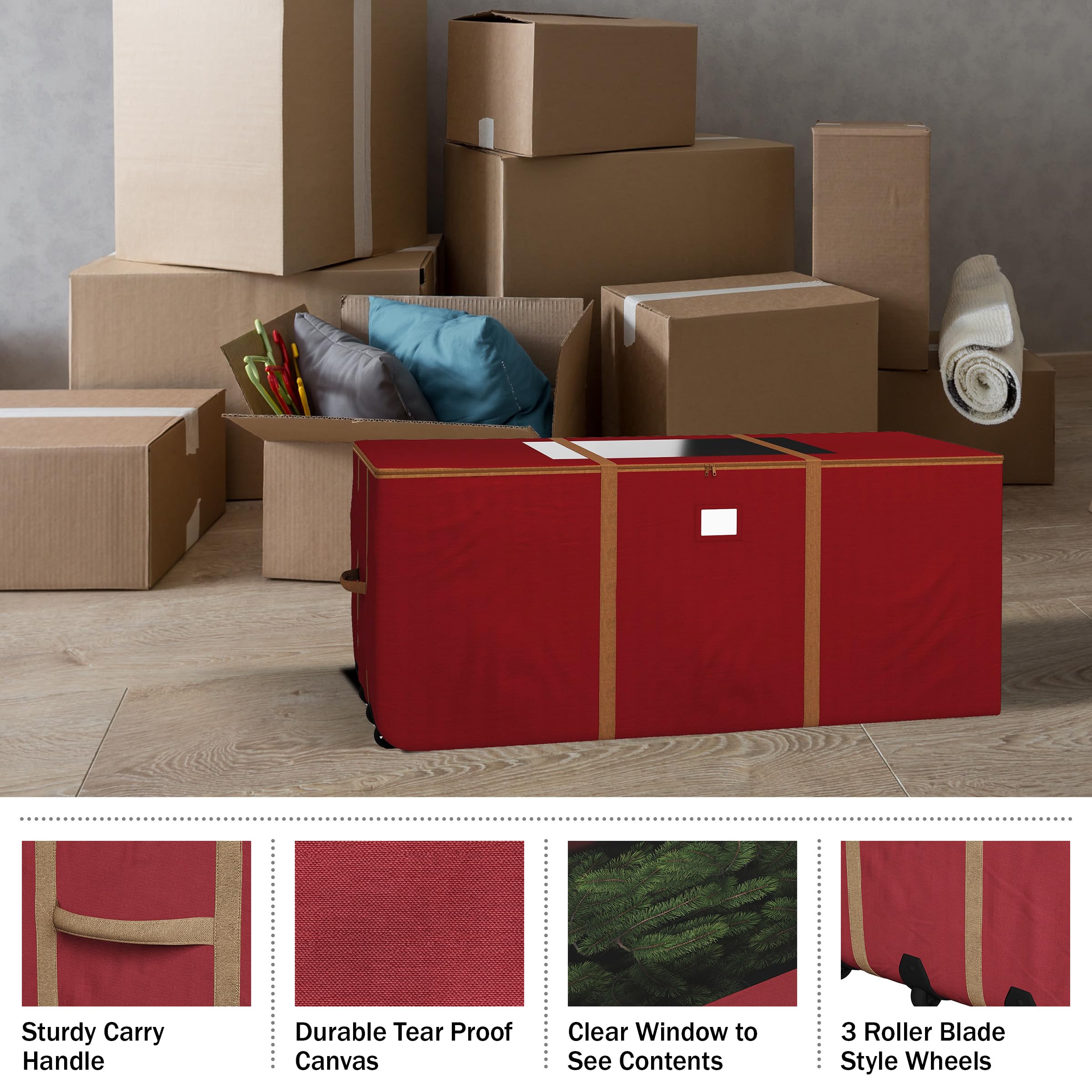 Elf Stor reinforced bottom and polyurethane wheels for stable, smooth transport