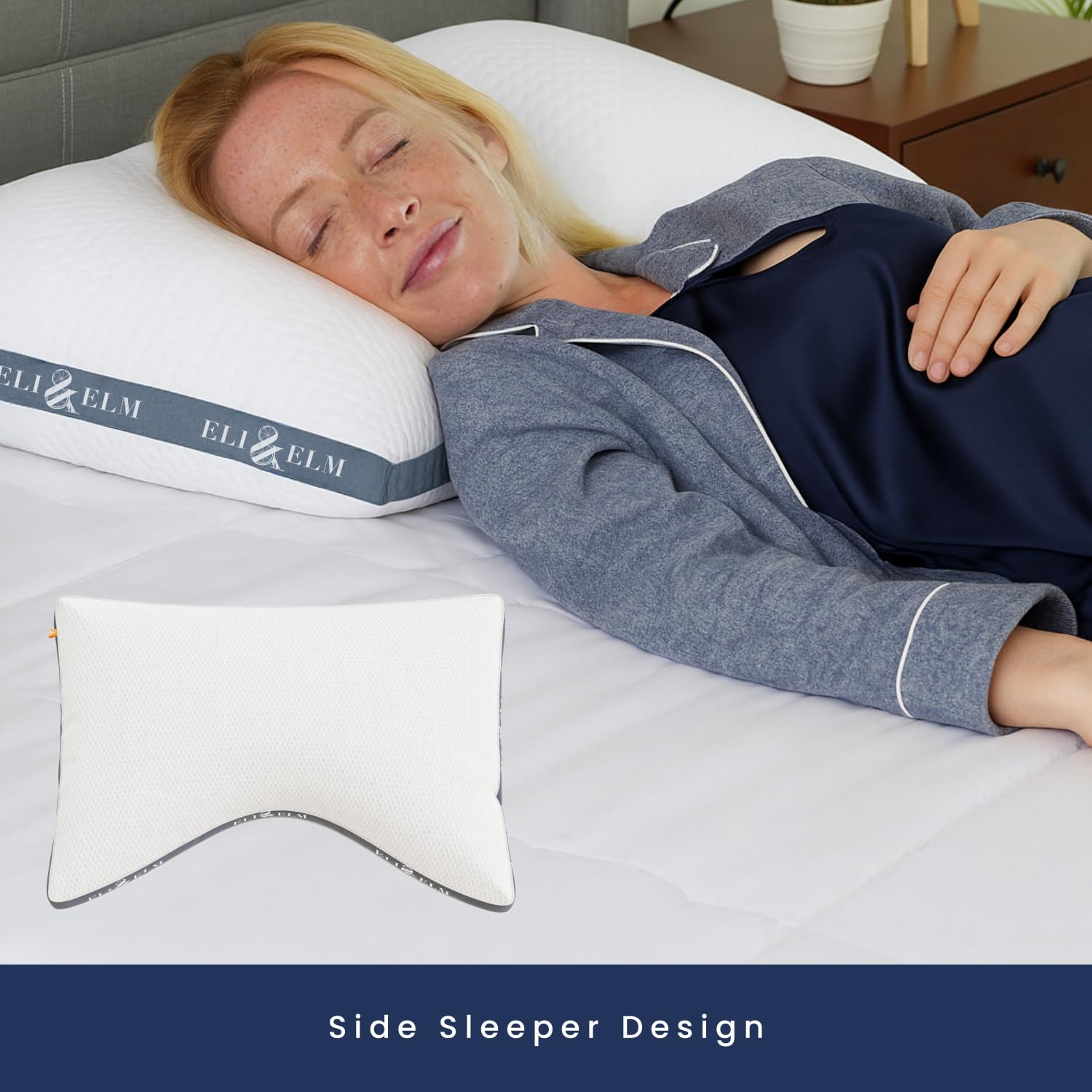 Eli & Elm memory foam cross-section illustrating contouring support and pressure relief