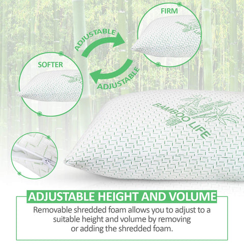 Elif pillow on made bed demonstrating comfortable support and cool sleep