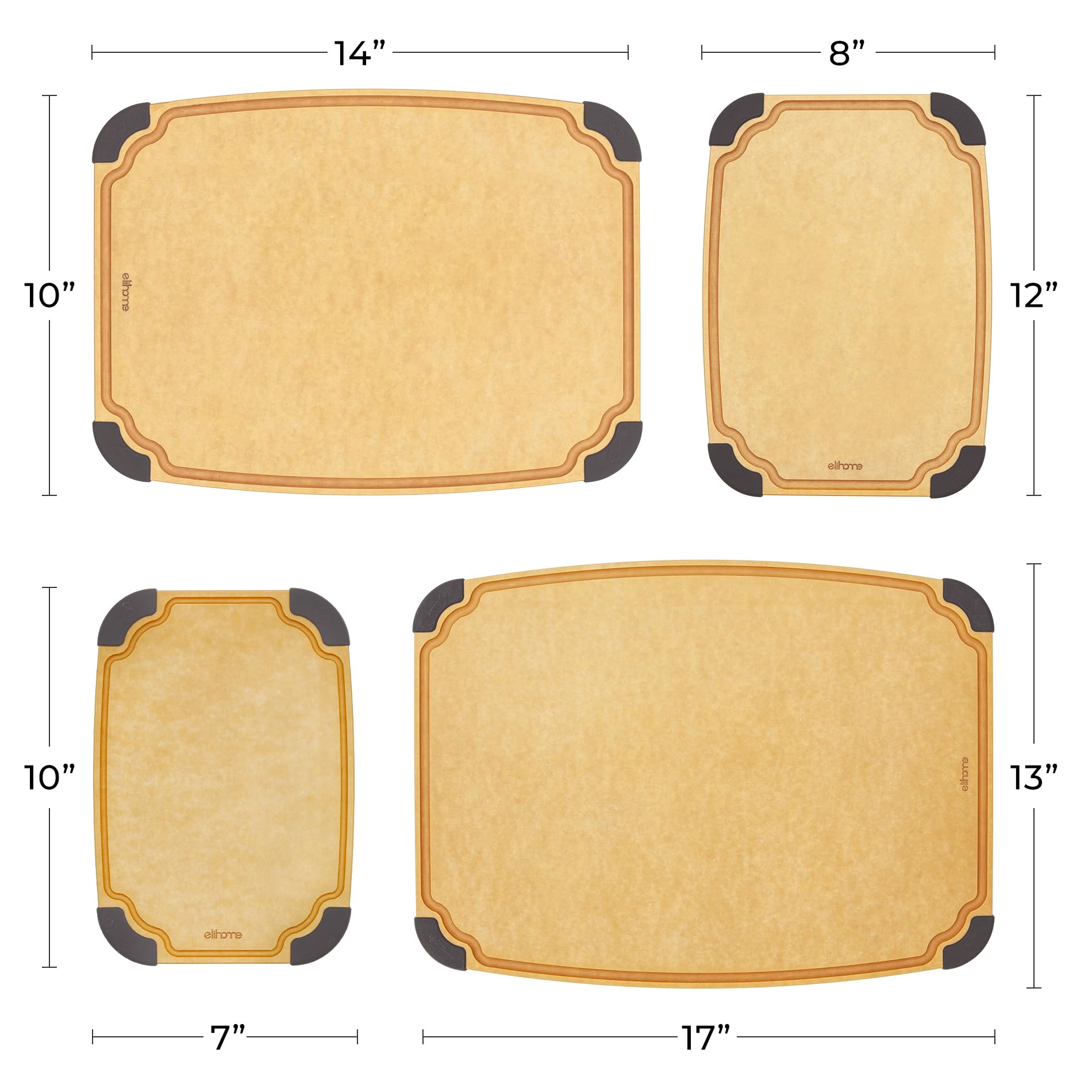 Elihome food icon labels on board sides for organized food prep and safety