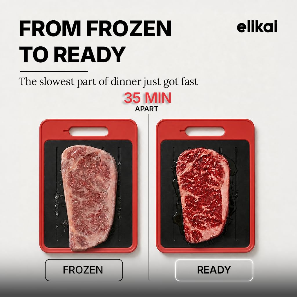 ELIKAI aluminum-core thawing surface closeup for faster thawing
