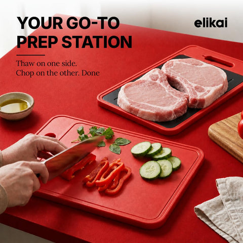 ELIKAI tray in kitchen prep with ingredients for efficient cooking