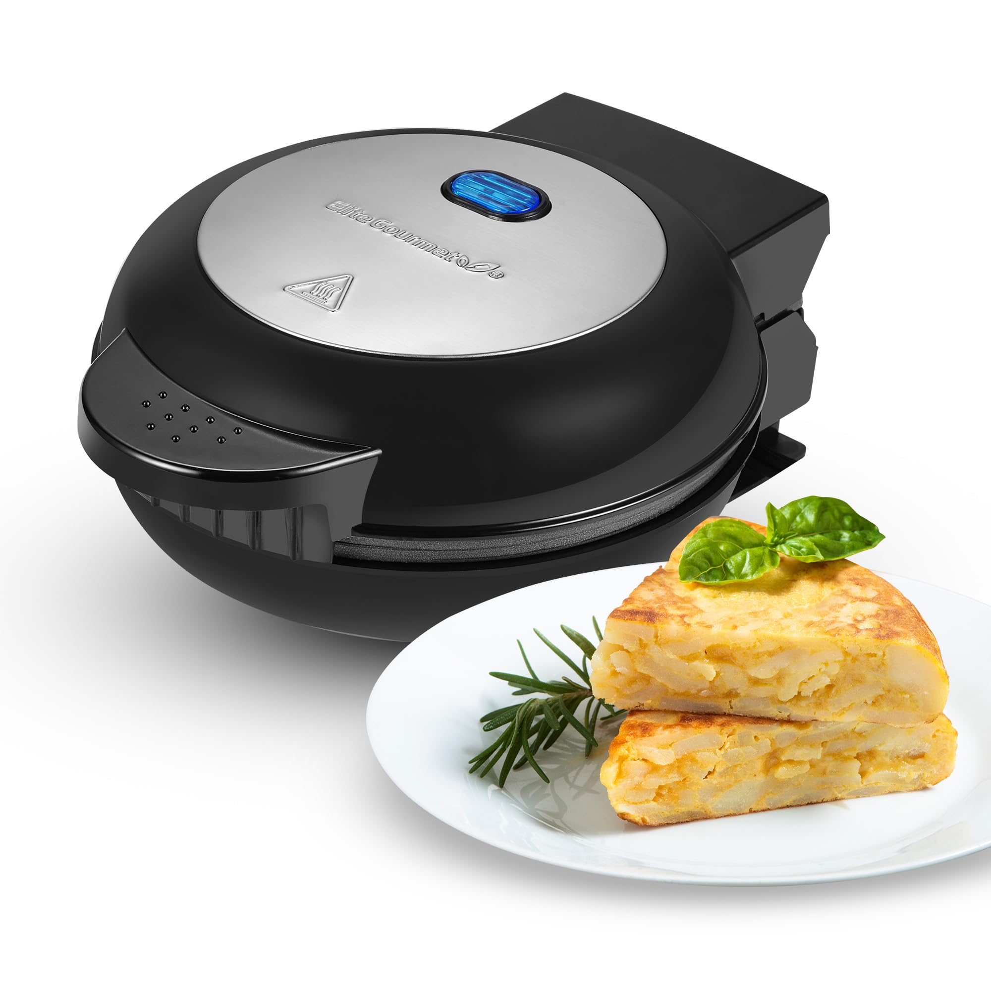 Elite Gourmet front profile showing compact design and easy storage benefit