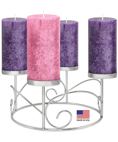 Elite Holiday Products candle next to ruler to show 6 inch height and size clarity