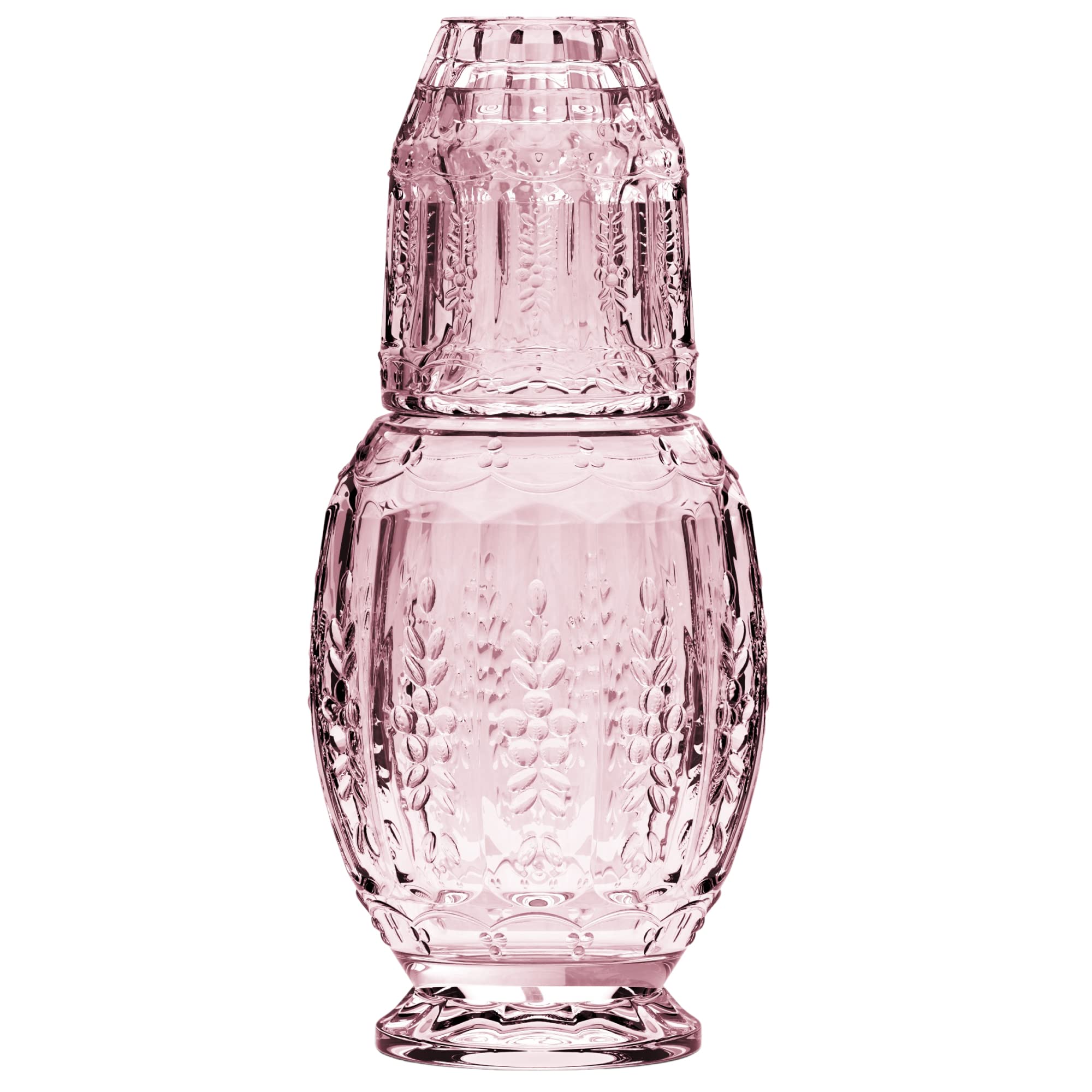 Elle Decor pink carafe front view showing elegant bedside design and visual appeal