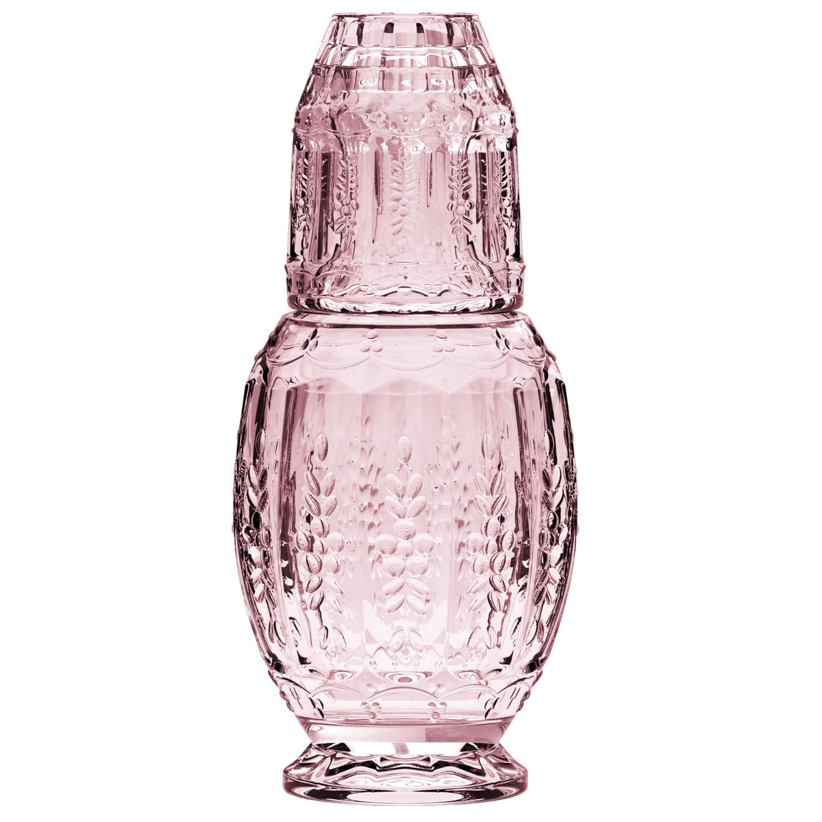 Elle Decor pink carafe front view showing elegant bedside design and visual appeal