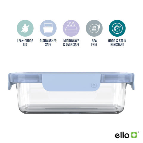 Ello Color Lock glass base closeup highlighting non‑porous surface that resists stains