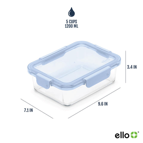 Ello stacked containers in fridge showing organized space-saving benefit