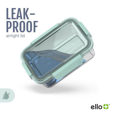 Ello Color Lock glass in oven reheating meal showing oven‑safe benefit without lid