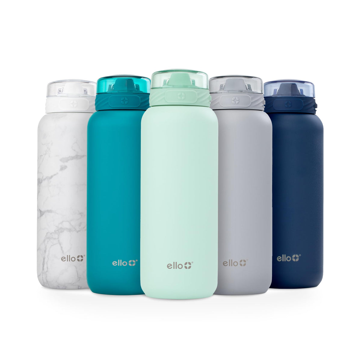 Ello Cooper front view showing durable bottle and leak-proof benefits