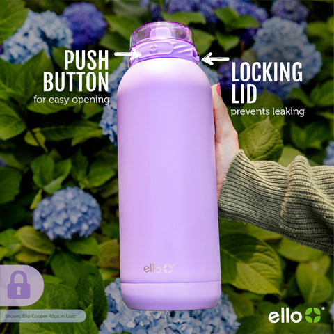 Ello Cooper inside backpack showing leak-proof storage and travel convenience