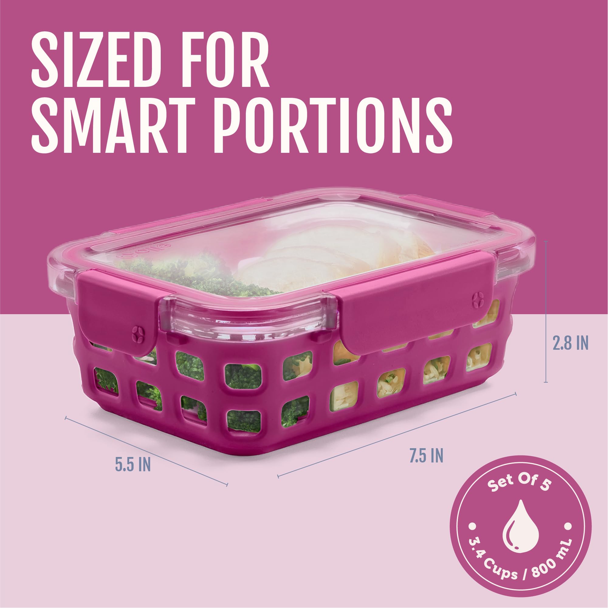 Ello Duraglass container in use with packed lunch demonstrating leak resistance and convenience