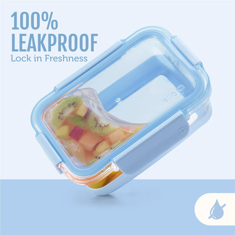 Ello Duraglass glass container in microwave without lid, safe reheating convenience