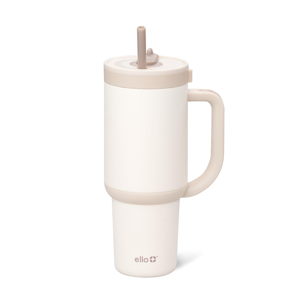 Ello Oasis front view showing cream finish and leak-proof design benefit