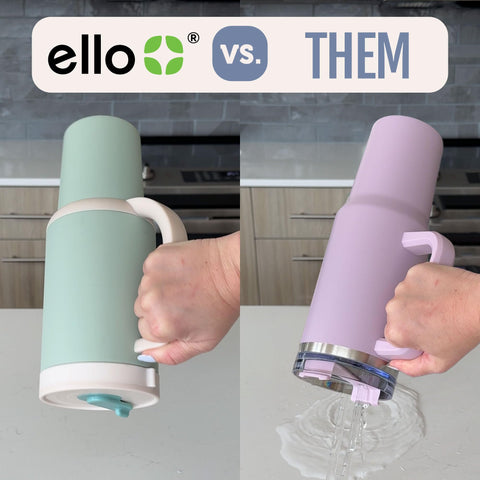 Ello Oasis insulated stainless steel interior showing thermal protection for cold drinks