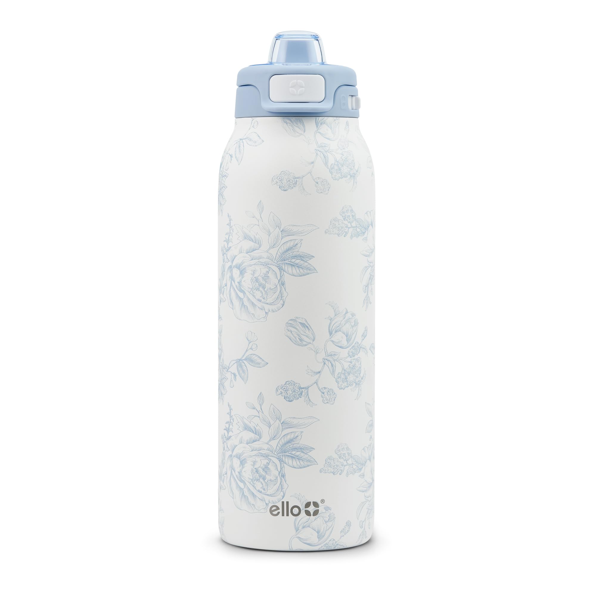 Ello bottle front view porcelain rose shows sleek design and durable finish