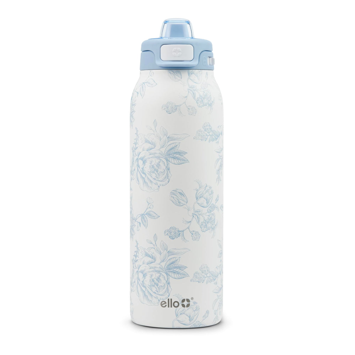 Ello bottle front view porcelain rose shows sleek design and durable finish