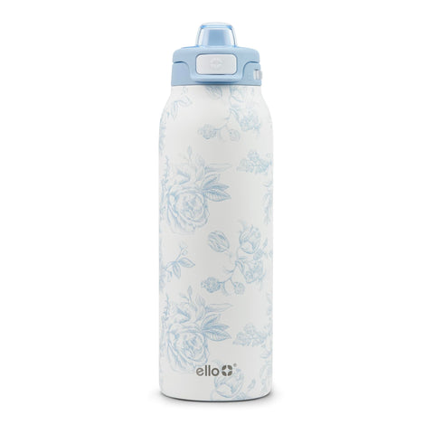 Ello bottle front view porcelain rose shows sleek design and durable finish