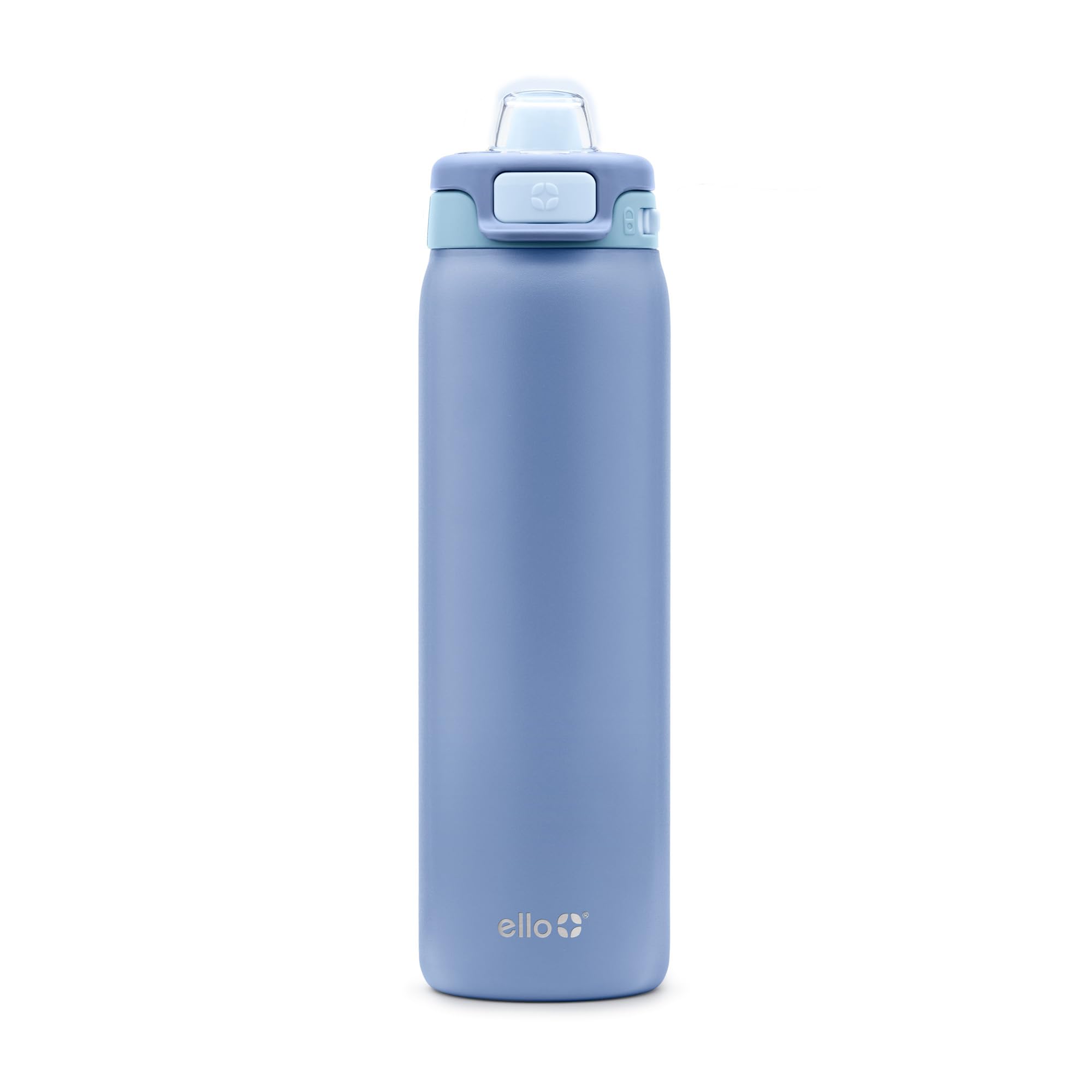 Ello bottle front view in Raincloud showing compact, durable design