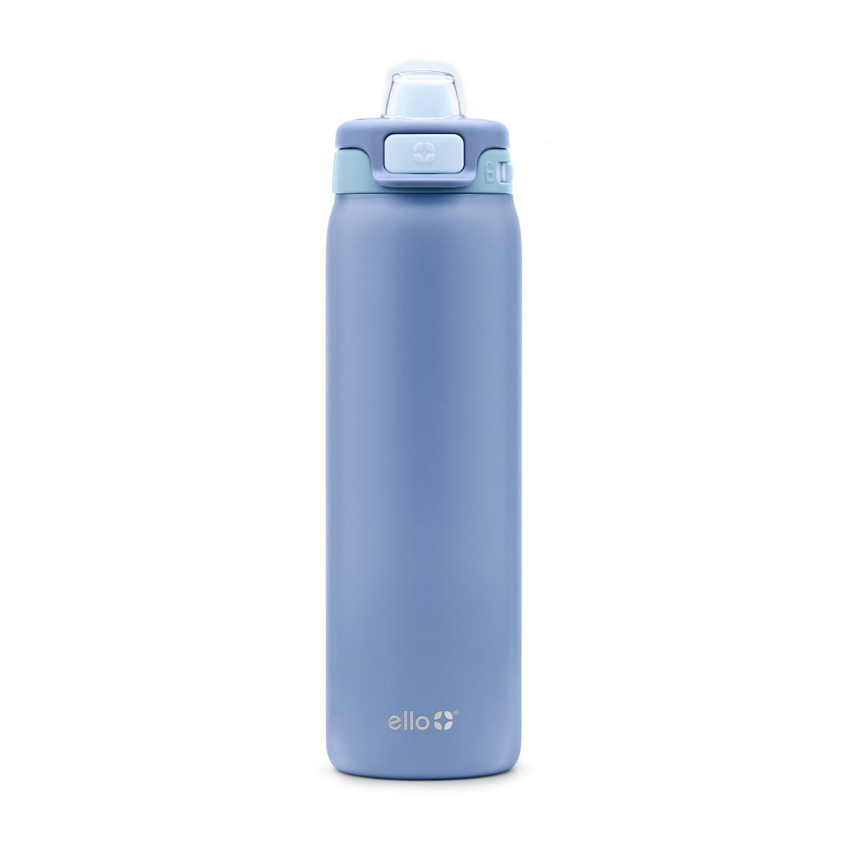 Ello bottle front view in Raincloud showing compact, durable design