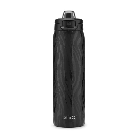 Ello Pop & Fill front view showing black zebra finish and stylish design benefits