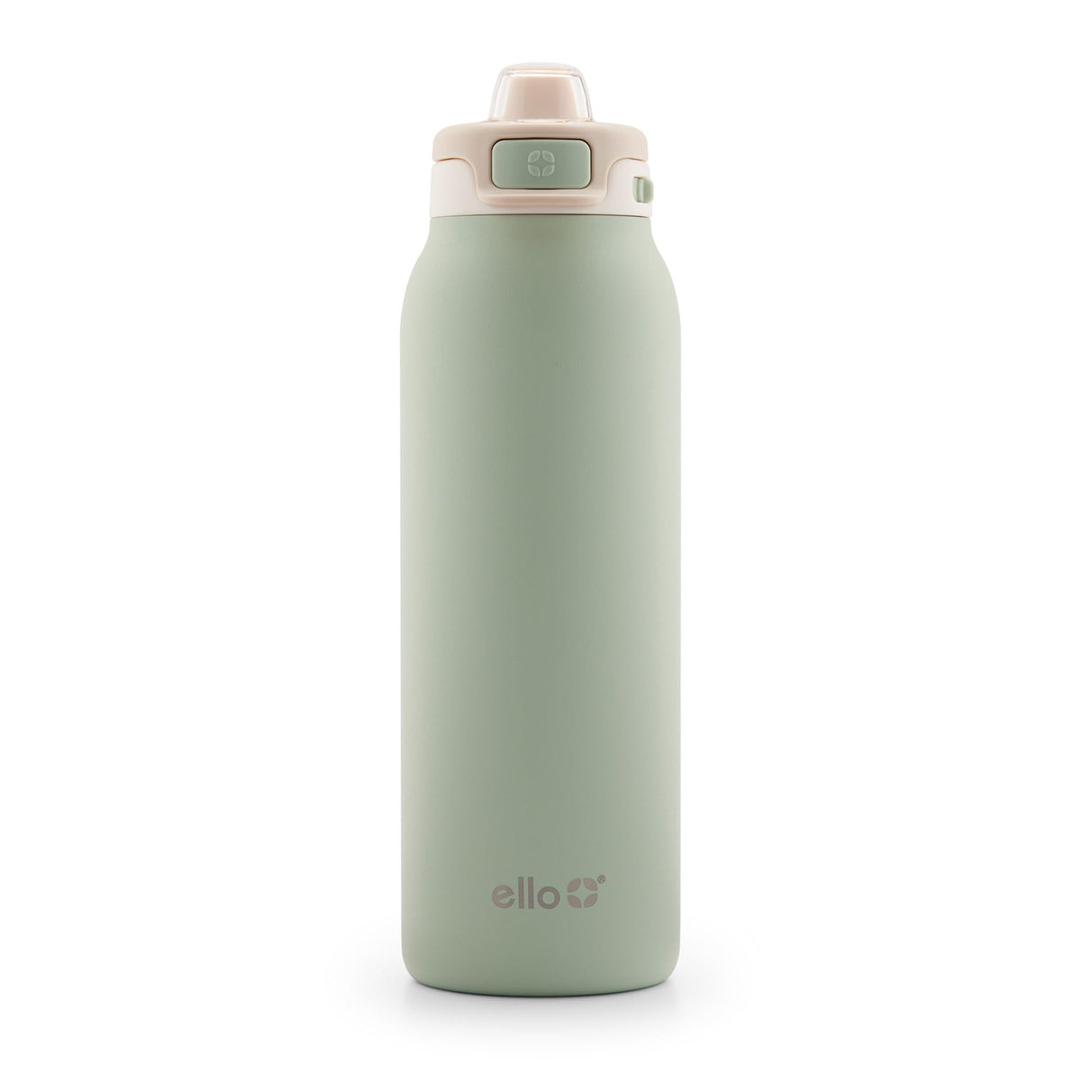 Ello front view showing pistachio bottle and ergonomic shape for everyday use