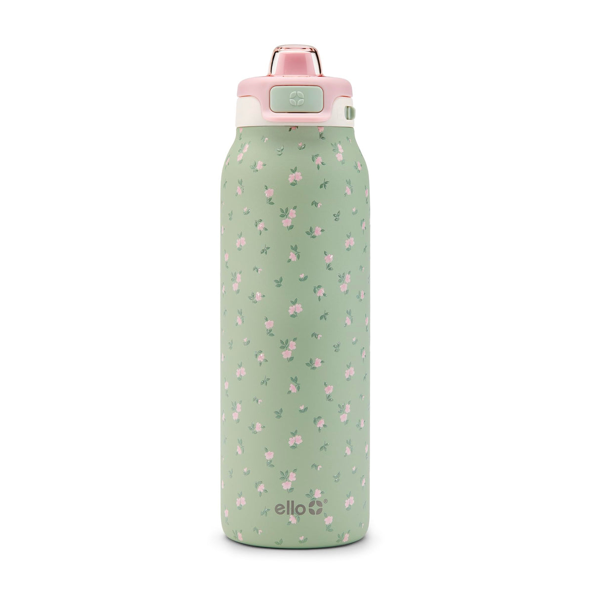 Ello Pop & Fill full bloom front view showing pattern and 32oz capacity benefit