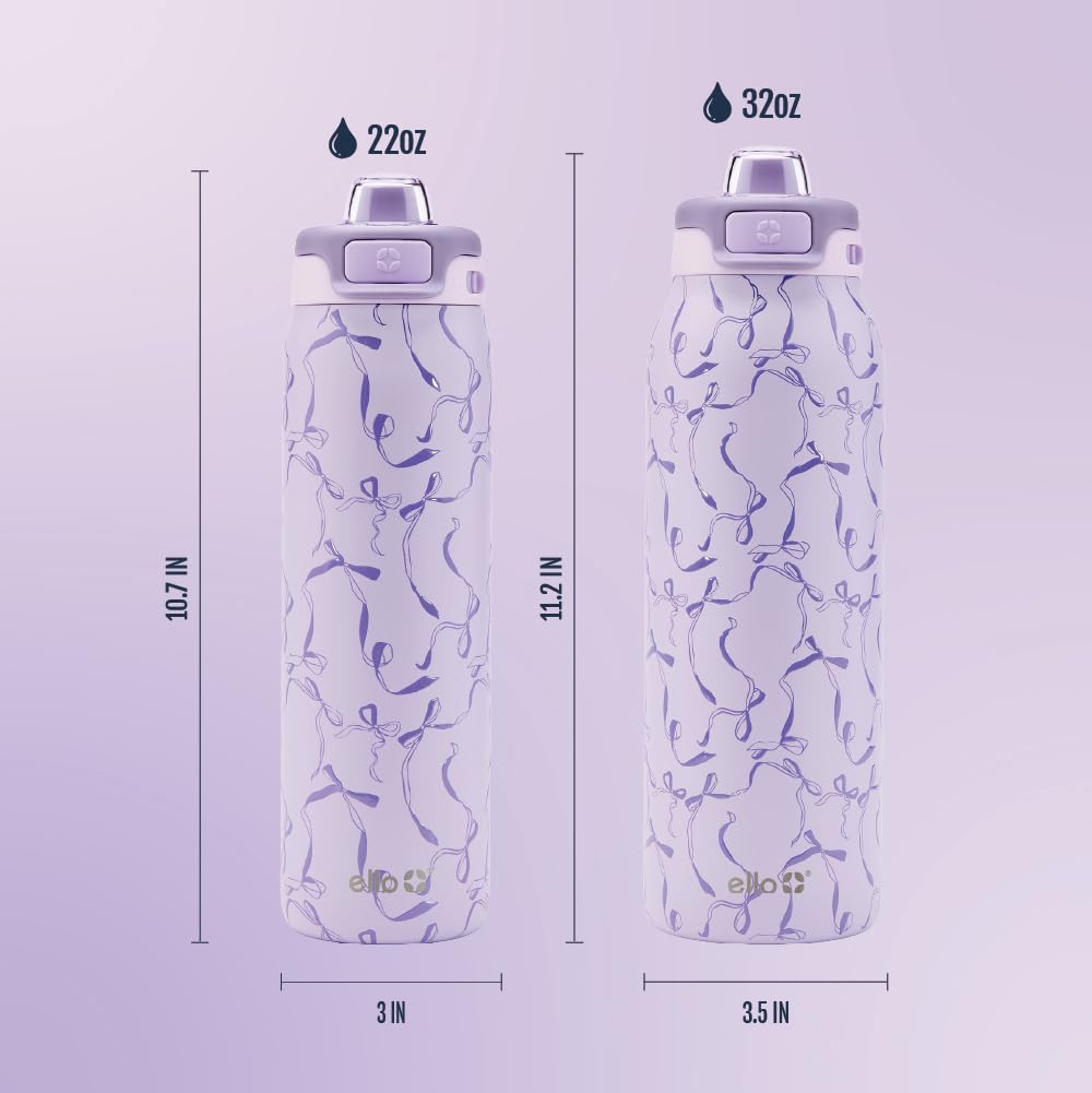 Ello bottle clipped to backpack showing portable hydration on the go
