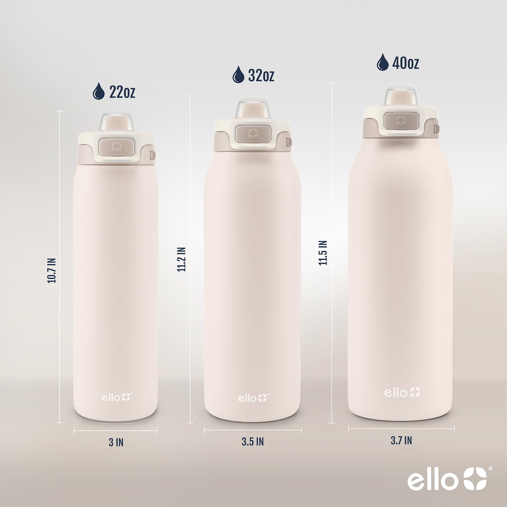 Ello Pop & Fill integrated carry loop image showing easy clipping and hands-free carrying
