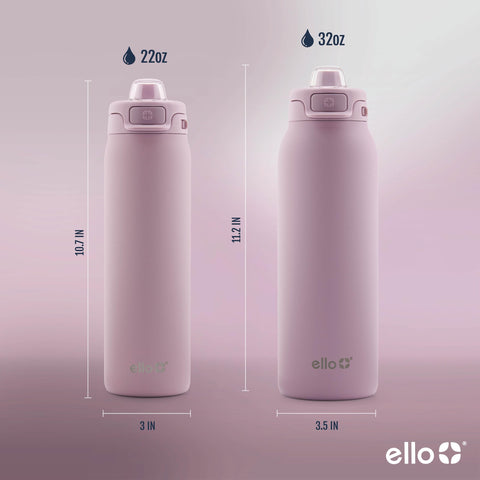 Ello Pop & Fill poured with ice demonstrating capacity and long-lasting chill