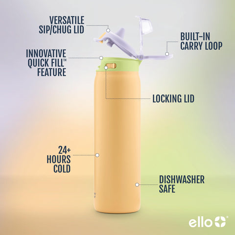 Ello detail of internal straw and silicone spout for smooth sipping benefit