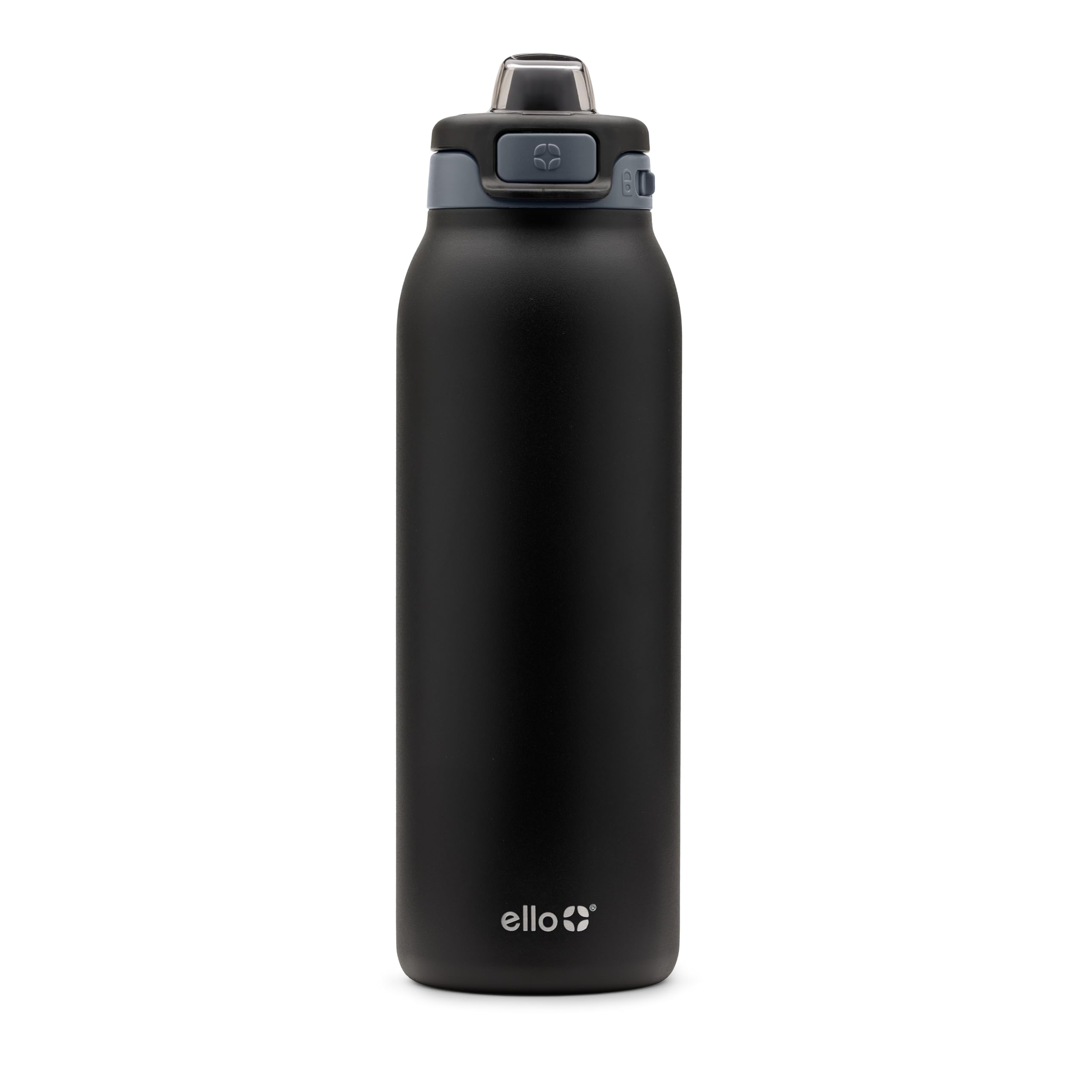 Ello front view showing tonal black finish and 32oz capacity benefit