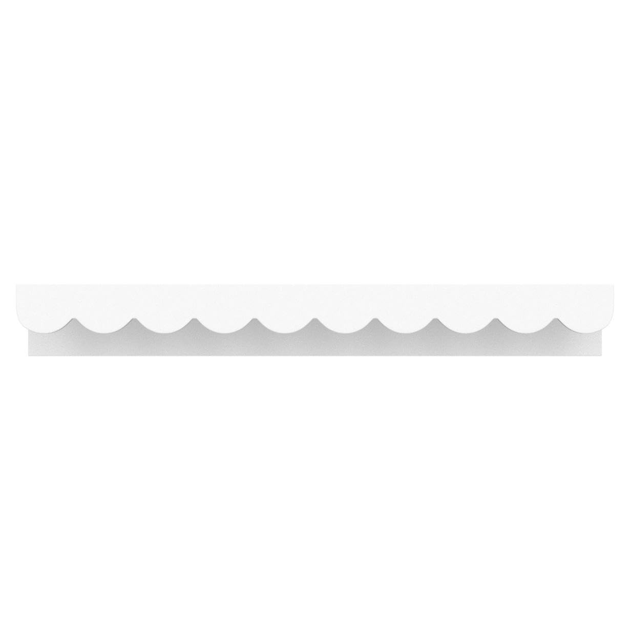 Elmwood Road mounted shelves with size comparison showing scale and fit