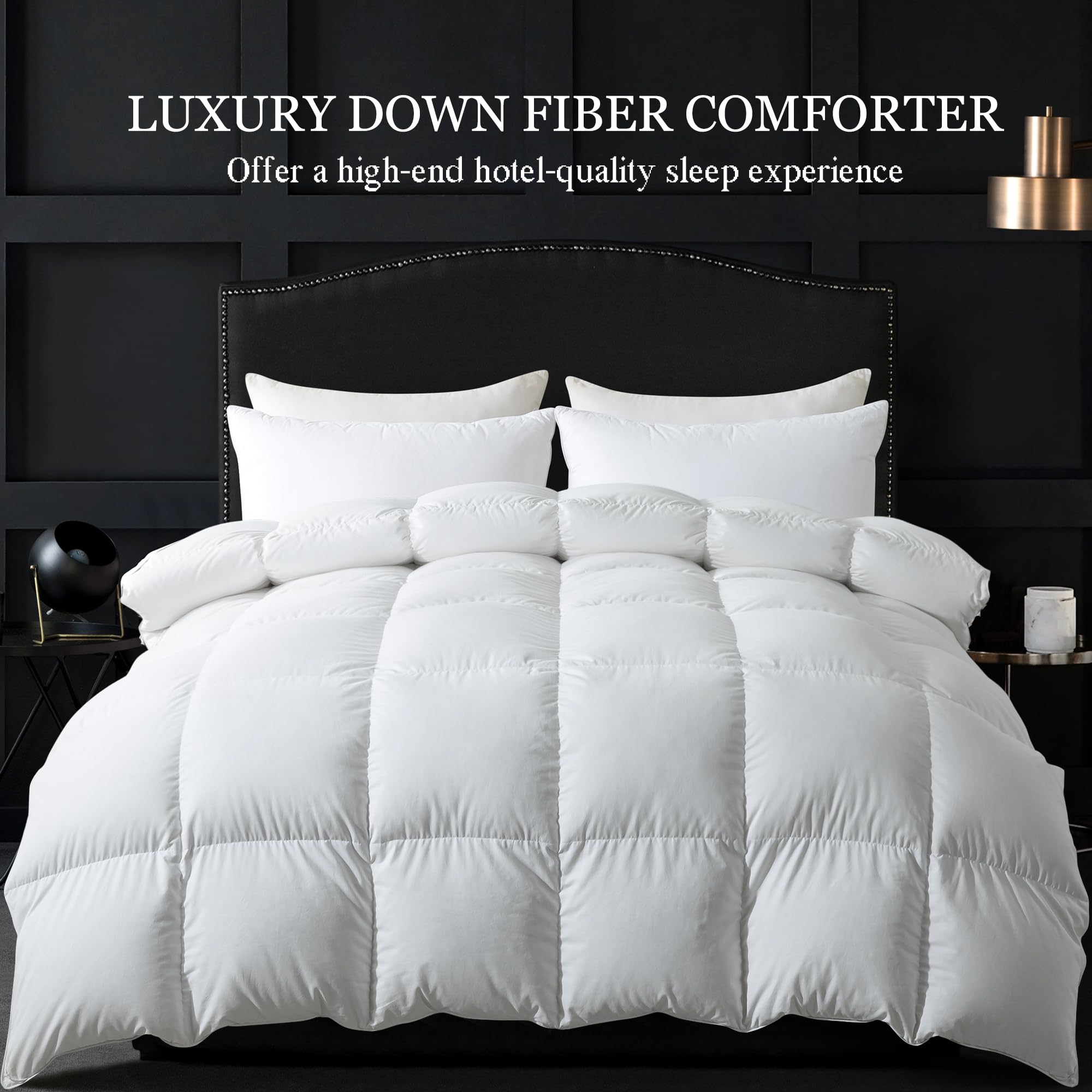 ELNIDO QUEEN loft and fill close-up emphasizing fluffy downfiber comfort