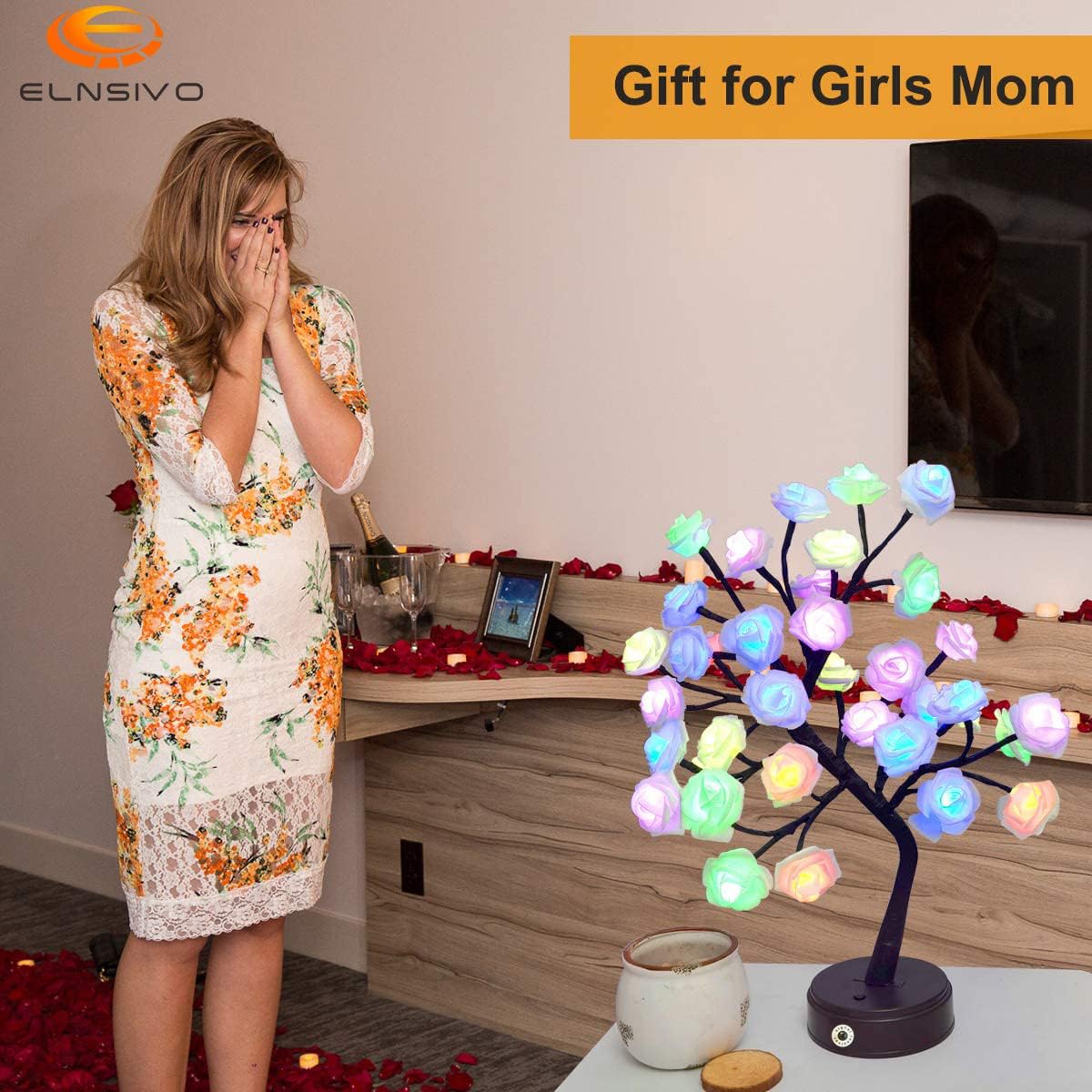Elnsivo remote control and lamp highlighting easy color and mode selection benefit