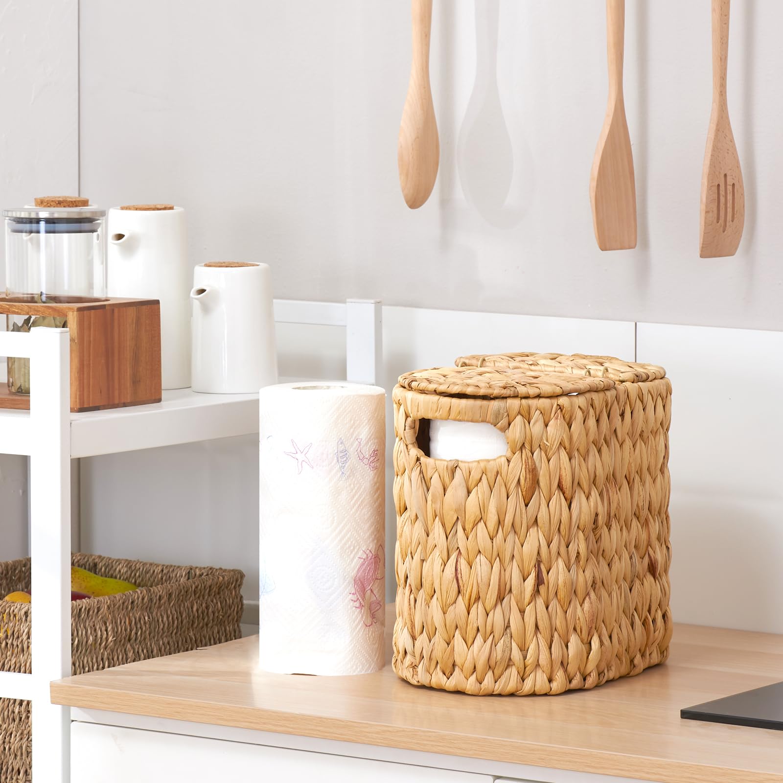 ELONG HOME basket holding four rolls demonstrating ample capacity