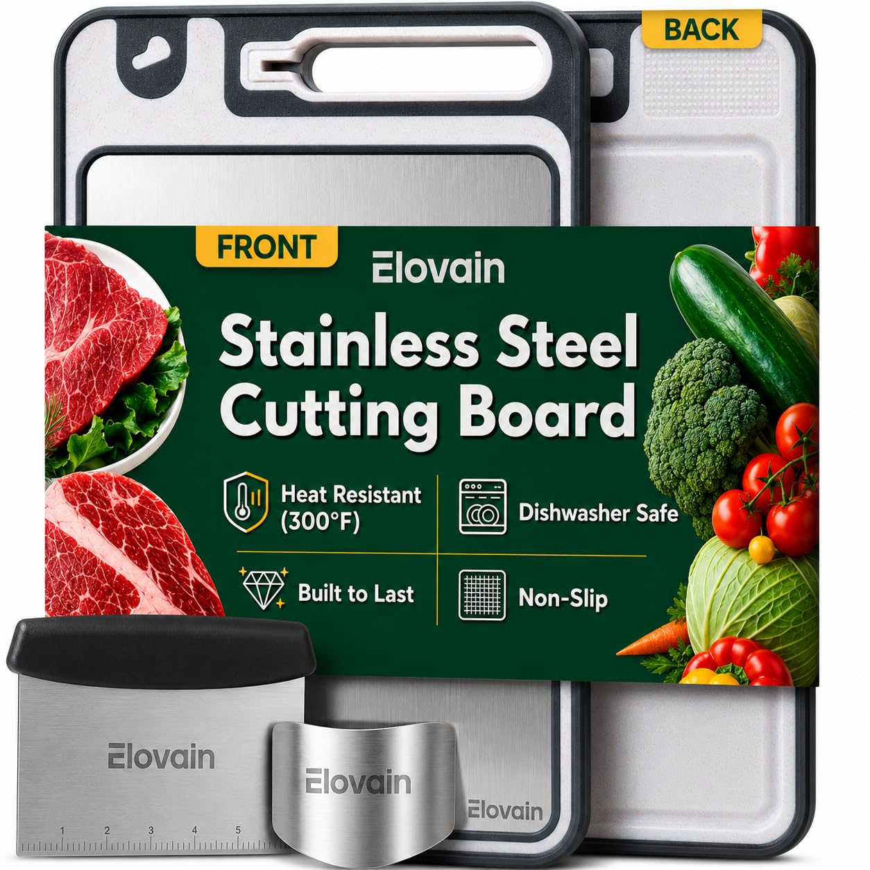 Elovain front over-sink cutting board showing space-saving benefit