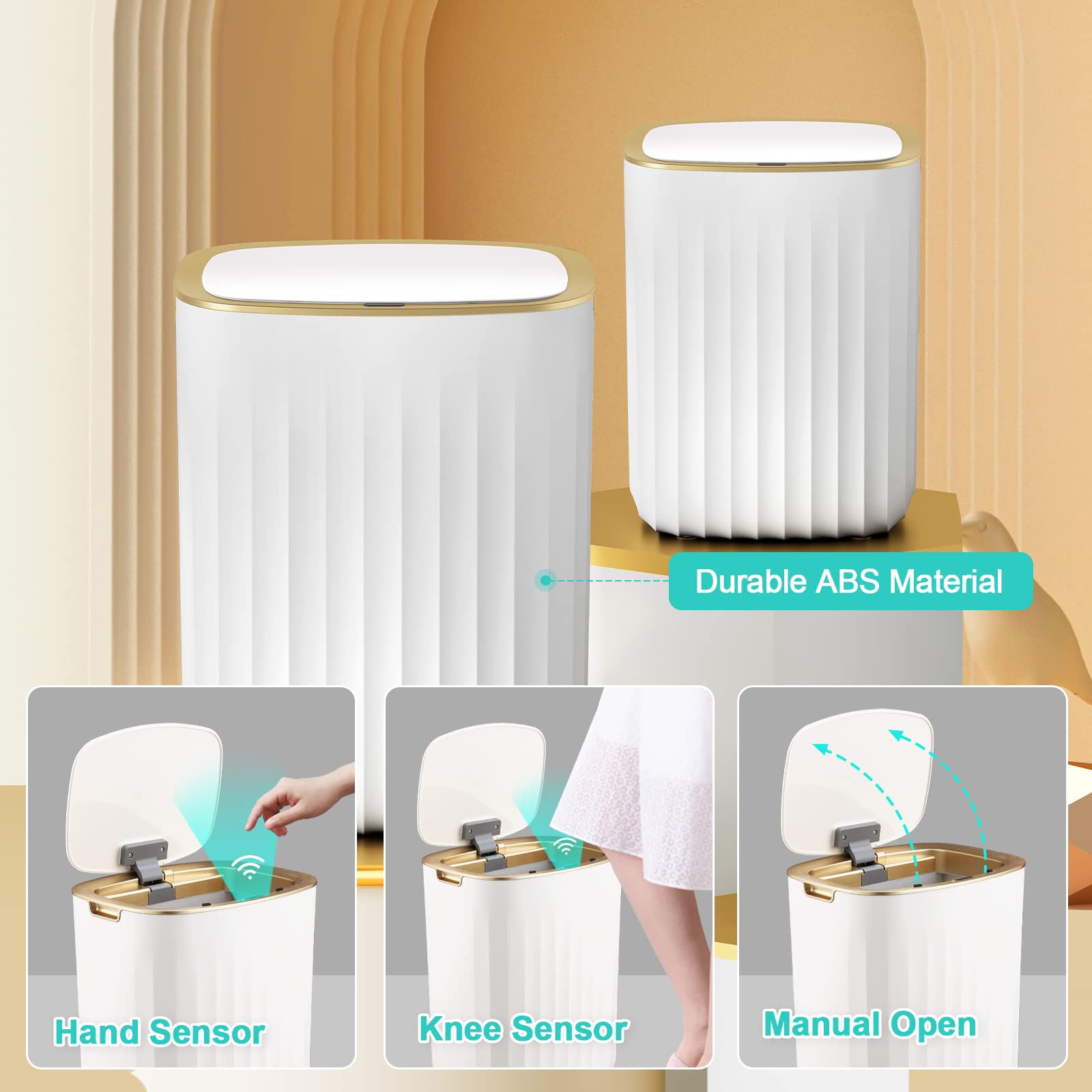 ELPHECO lid opening via motion sensor for hands-free convenience and hygiene