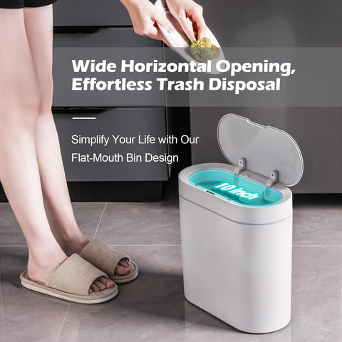 ELPHECO bin with lid opening to show hands-free use convenience