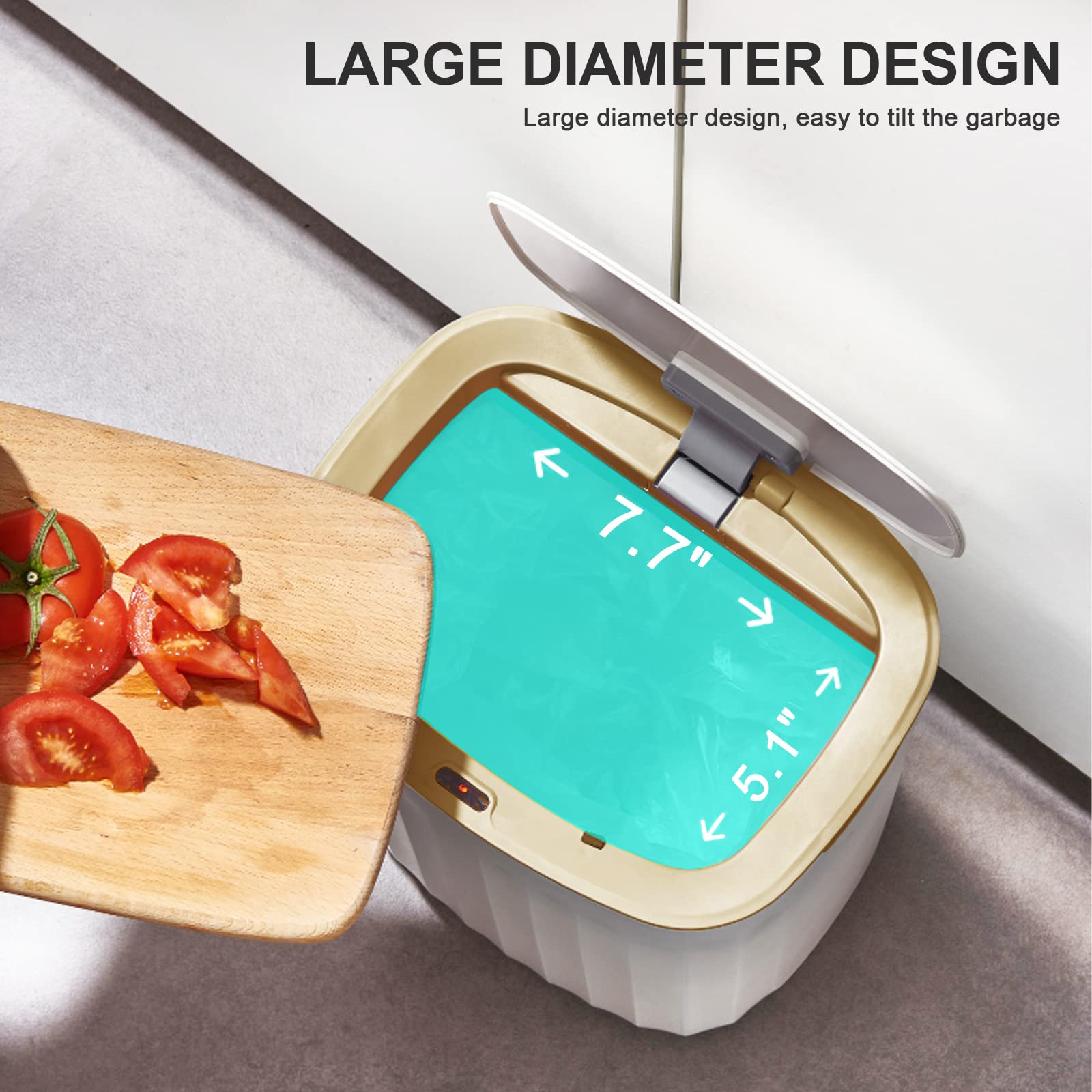ELPHECO size comparison with hand showing compact 3.5-gallon scale advantage
