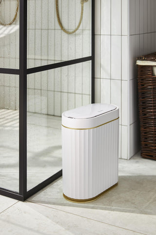 ELPHECO top lid open demonstrating motion sensor for hygienic hands‑free use