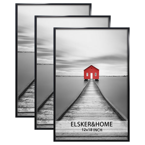 ELSKER&HOME front view of black 12x18 frame showing clean edges and display benefit