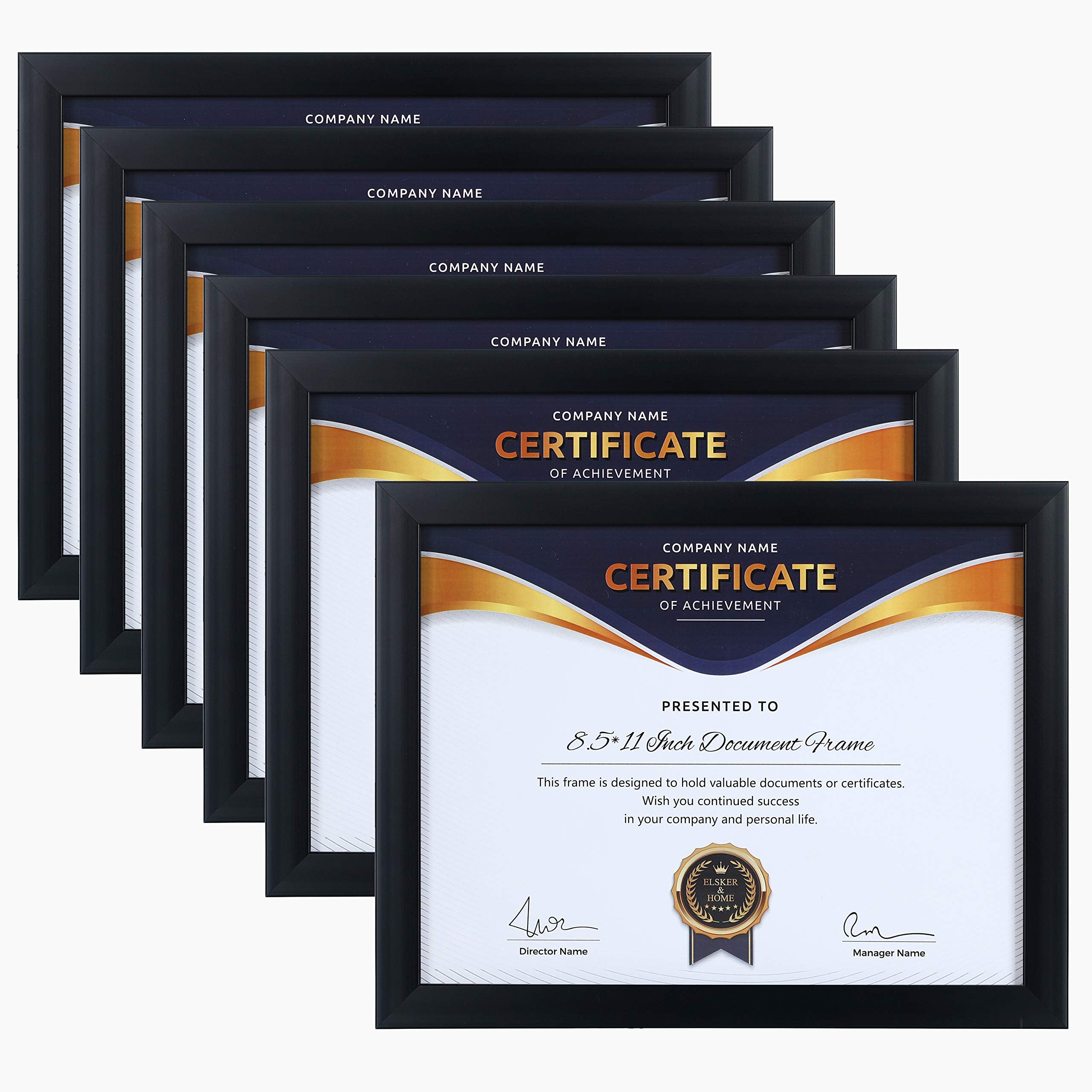 ELSKER&HOME front view showing clean matte black frame and certificate display benefit