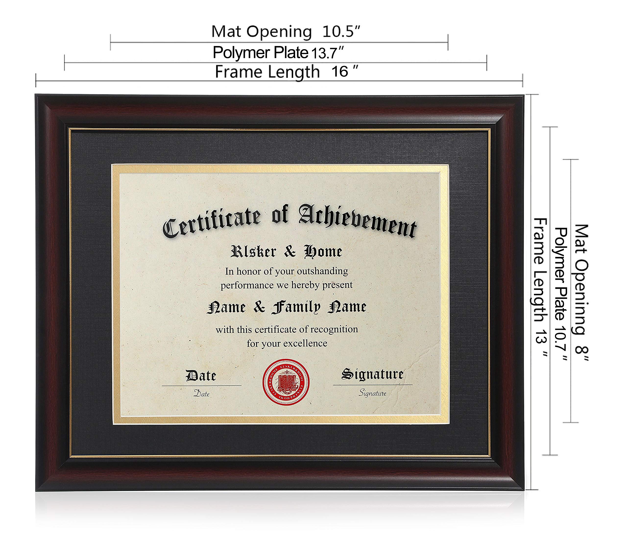 ELSKER&HOME frame showing 8.5x11 diploma inside mat for centered presentation benefit