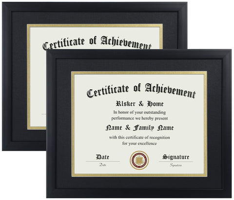 ELSKER&HOME front view showing matte black frame and organized certificate display benefit