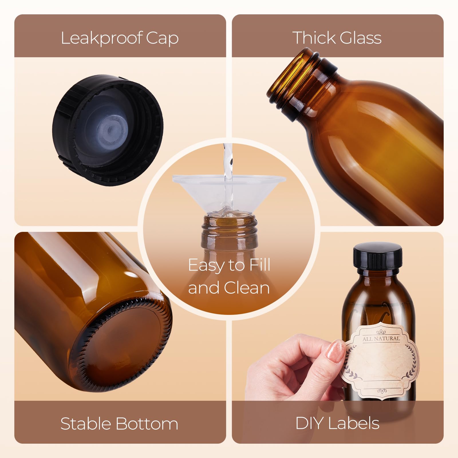 Elumeiro bottle in use with vanilla extract demonstrating professional small-batch packaging