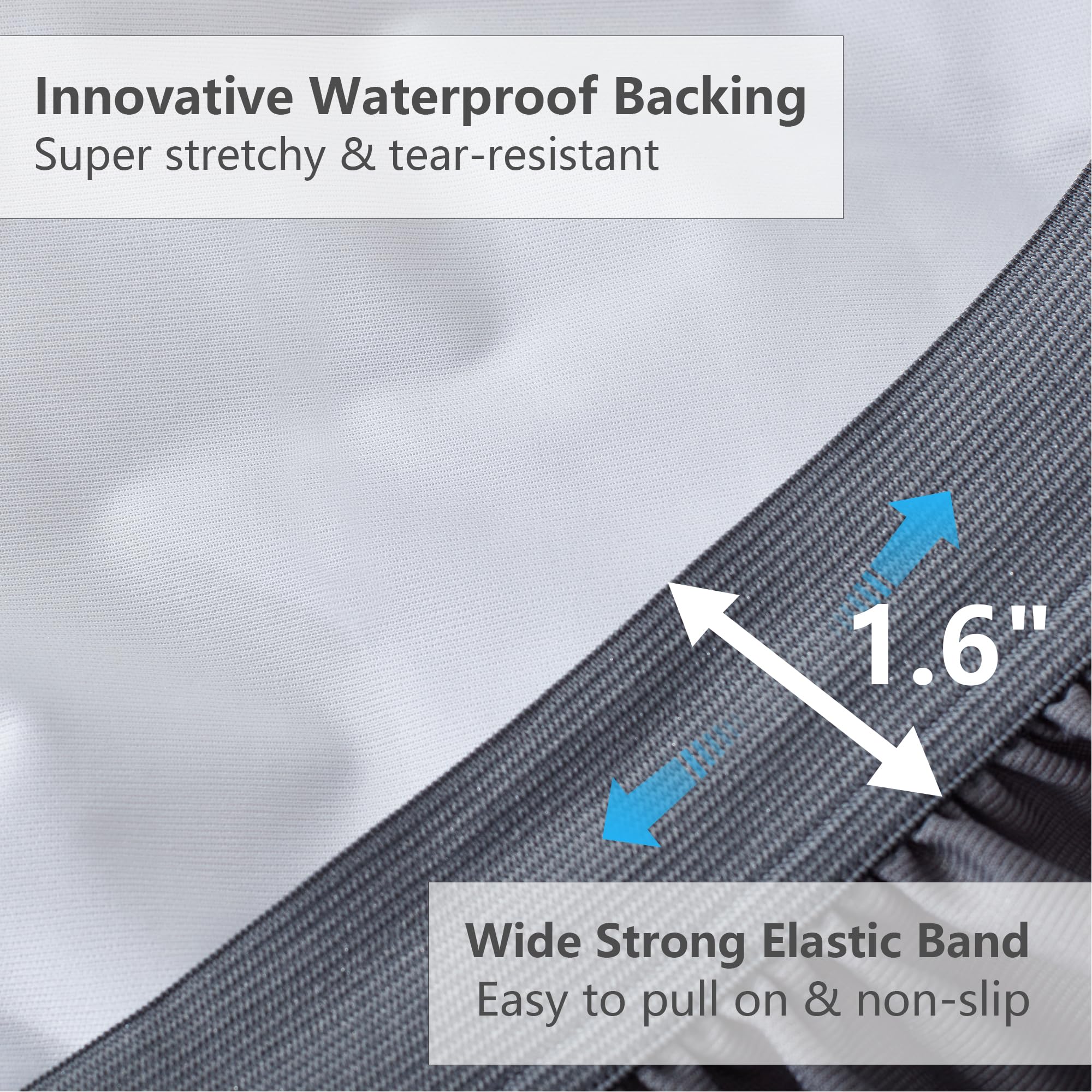 Elven Home underside close-up showing stretch waterproof backing that protects mattress