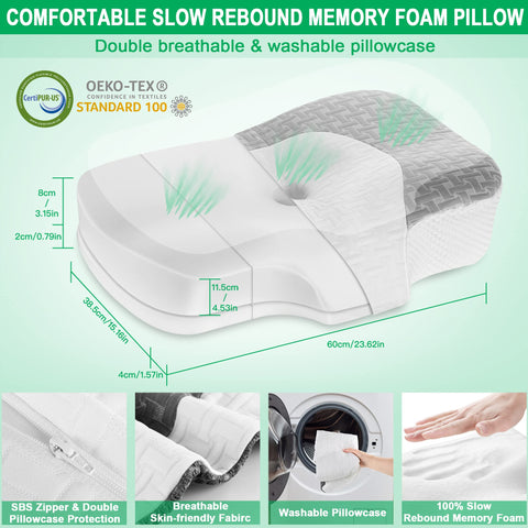 Elviros close-up of contoured neck cradle offering targeted cervical support